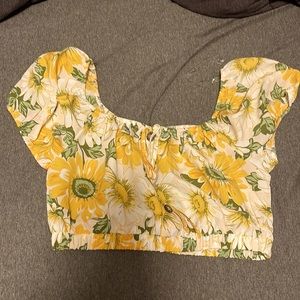 Lily Rose Sunflower Crop Top